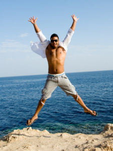 Man jumping for joy