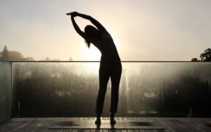 Woman doing Morning Stretch