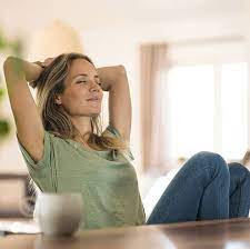 Mindful relaxed woman